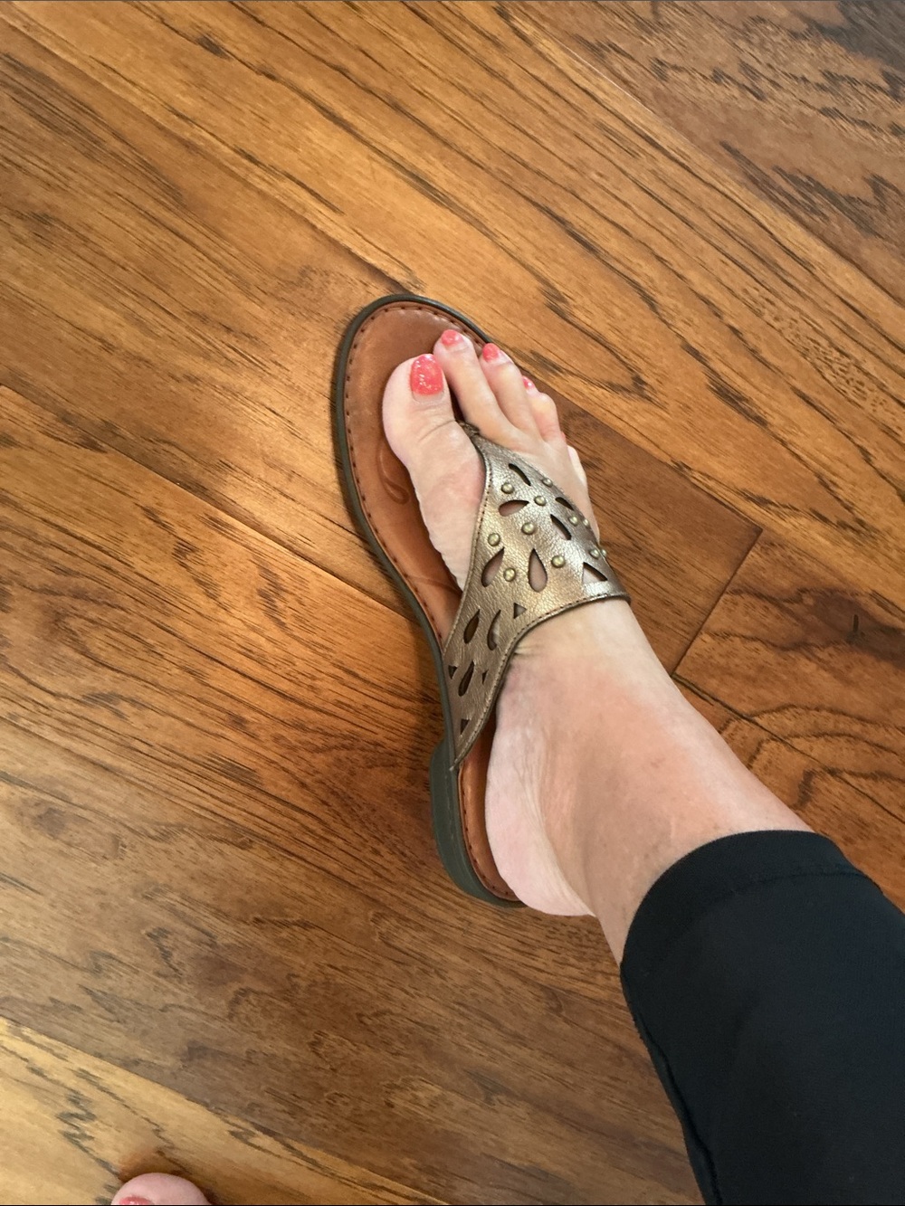 Born (Akala) - Metallic Bronze Cutout Leather Studded Slide Sandals - Picture 10 of 10